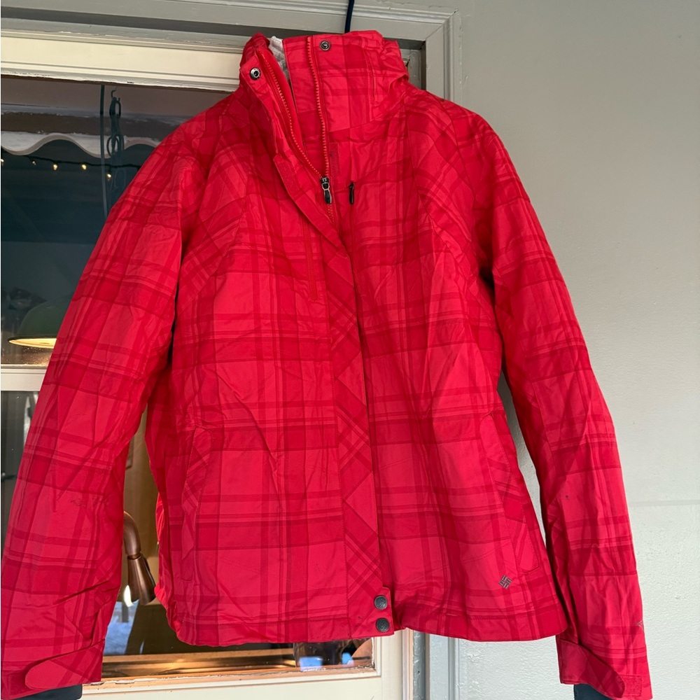 Columbia Vibrant Red Plaid Jacket